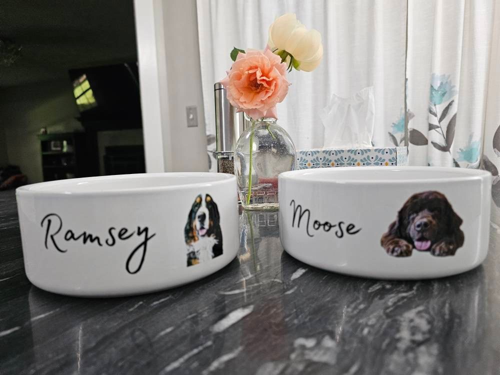 Custom Dog Bowl Using Pet Photo + Name Personalized Dog Bowl Personalized Cat Bowl Custom Cat Bowl Personalized Pet Bowls Custom Pet Bowl