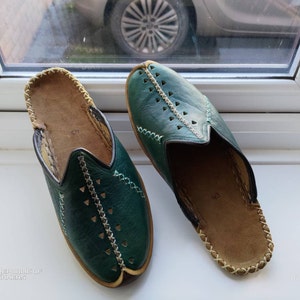 Handmade Medieval Organic Leather Boots Turkish Shoes Slip Ons Handmade ...