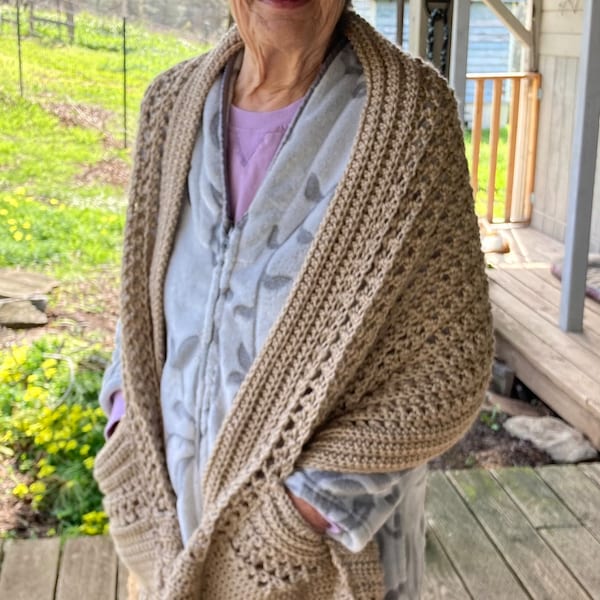 PERFECT POCKETS SHAWL Crochet Pattern Most Popular Best Selling Pocket