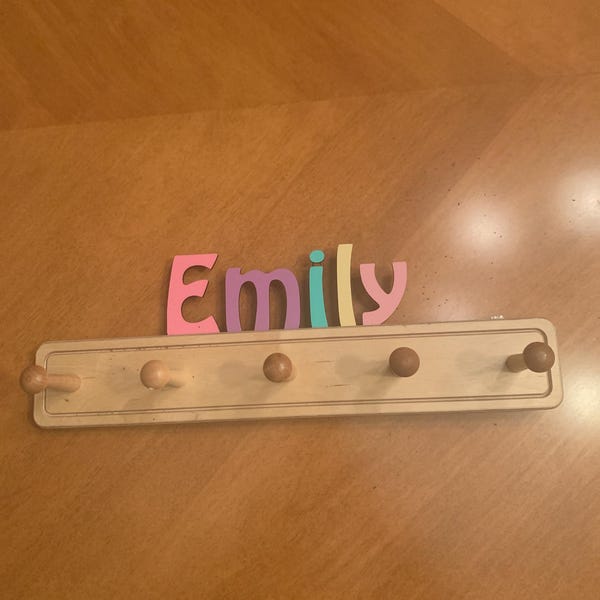 Colorful Kids Coat Rack With Personalized Name - Fast Delivery - Etsy