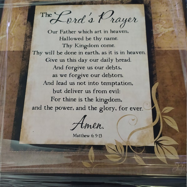 The Lord's Prayer by Jennifer Pugh 16x16 Bible Our Father Religious ...