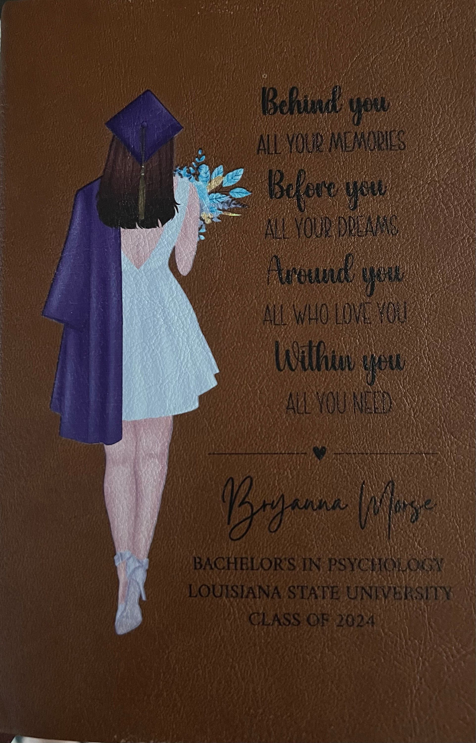 Graduation Gift for daughter Personalized journal, Grad Gifts for Her, High school, College Masters degree, Best friend Gift Diary keepsake