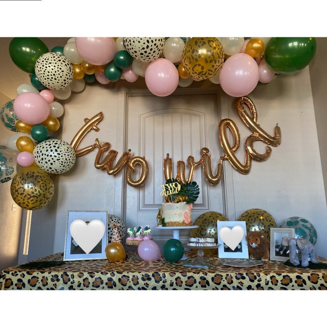 Wild One Gold Script Letter Balloons Cursive, First Birthday Silverjungle  First Birthday Party, Where the Wild Ones Are, Baby Birthday 