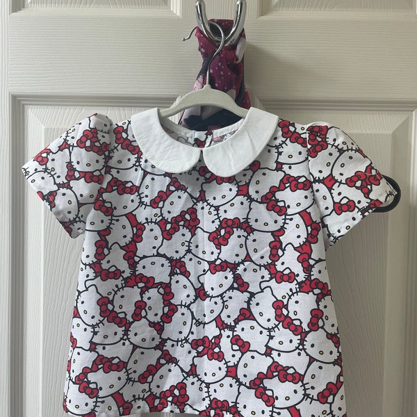 Girls Blouse PDF Sewing Pattern – Peter Pan Collar – Puff Sleeves ...