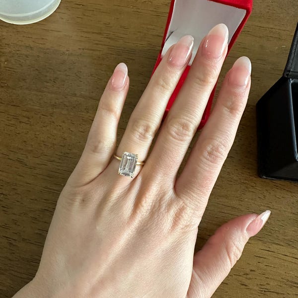 1ct Solitaire Engagement Ring for Women • Gold Stacking Iconic Leaf ...