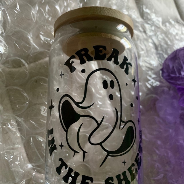 16oz Pretty Paranormal Iced Coffee Glass Can, Halloween Tumbler, Gift For  Her, Halloween Mug with Bamboo Lid & Straw #100060 Sayers & Co.