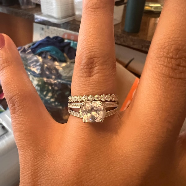 Diamond Stacking Ring Set by Caitlyn Minimalist • Set of 3 Dainty ...