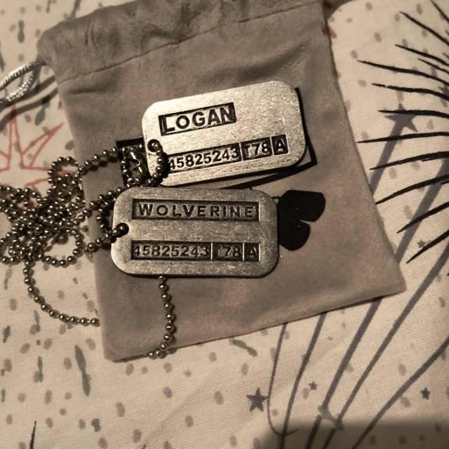 Targhette Militari Wolverine Logan TheDogTagCo | Set 2 Piastrine Con Catene Acciaio E Silenziatori - Foto 12