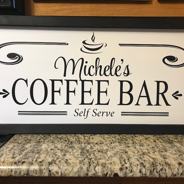 Coffee Bar Sign-kitchen Decor-art-kitchen Coffee Station-personalized Coffee  Sign-wooden-kitchen Coffee Theme-coffee Lover's Gift-bar Shelf 