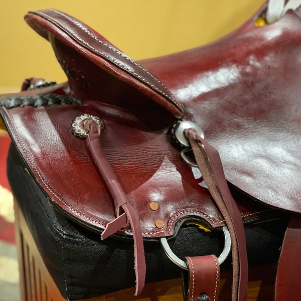 Selle Western Cuir Wade à Une Fourchette - Travail Ranch - Taille 12 à 18 Pouces