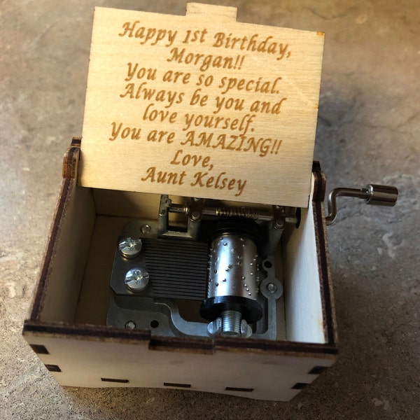 Blank Music Box, Birch Wood With a Hand Crank Music Box, You Select the ...