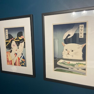 Woman Yelling at Cat Ukiyo-e Style Set of 2 Giclee Prints - Etsy