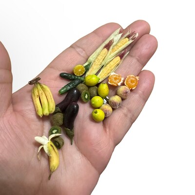 Dollhouse Miniature Food - 20 Piece Orange Set Clay Fruit For Dollhouse