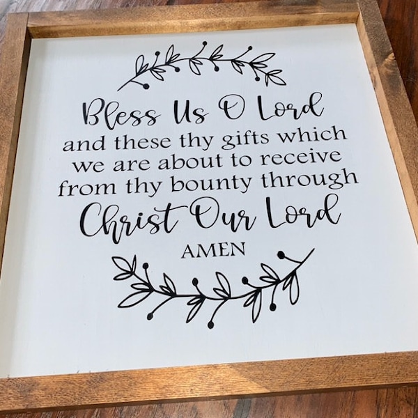 Bless Us O Lord Catholic Dinner Prayer. Vector SVG Cutting File