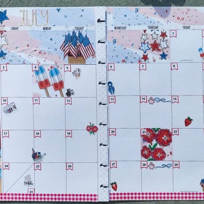 JULY HAPPY PLANNER Monthly Printable Kit, Printable Monthly Kit for ...