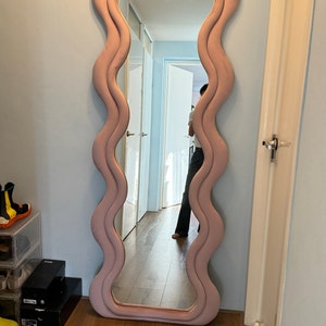 Wavy Floor Mirror, Wavy Full Lenght Mirror, Curvy Abstract Mirror, Full ...