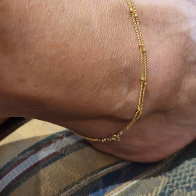 Herringbone Anklet in 18K Gold main image 1