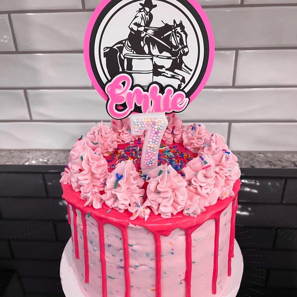 Barrel Racer Cake Custom Barrel Racing Cake Topper: 3D Rodeo Girl Birthday Decor - Etsy
