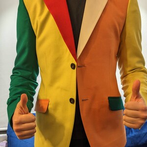 Custom Multi Coloured Flannel Blazer, Mens Designer Jacket