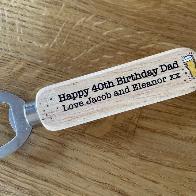 18th 21st 30th 40th 50th 60th Birthday Gifts for Him Gifts for Son  Boyfriend Husband Men Personalised Wooden Beer Drinks Bottle Opener 