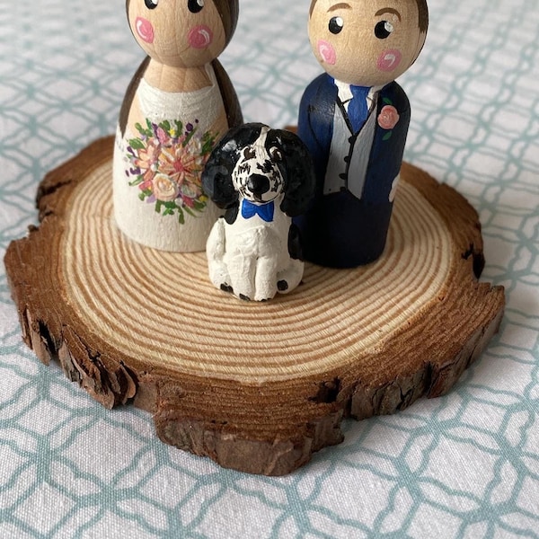 Bride and Groom Wedding Cake Topper Family Wedding Cake Topper Wooden ...