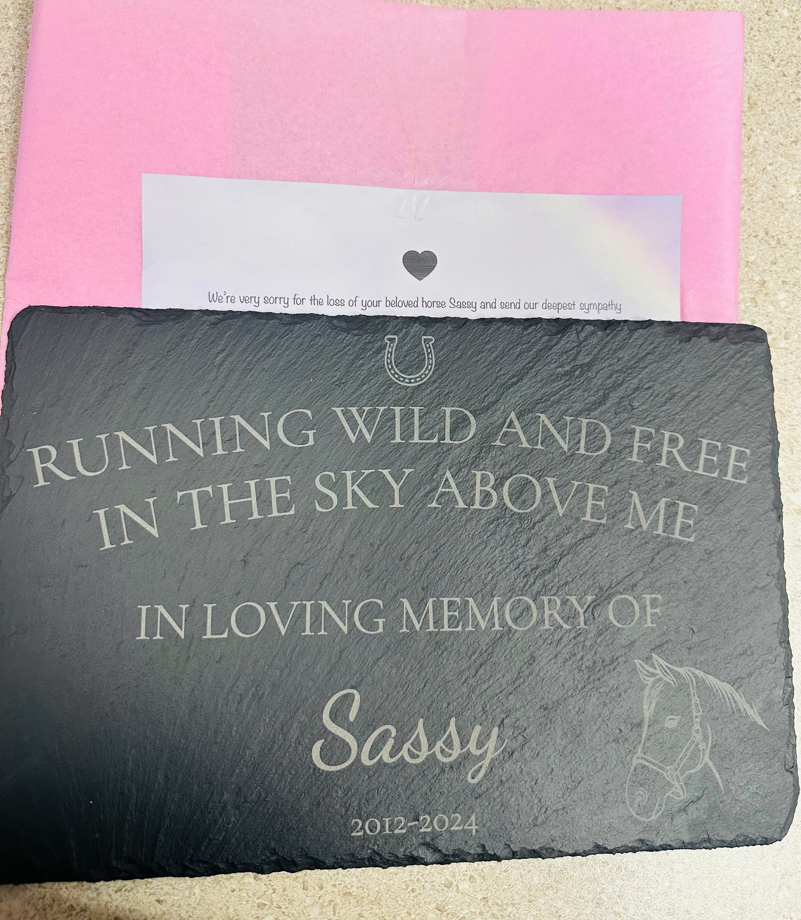 Horse Memorial Stone, Pet Memorial Stone, Engraved Horse memorial Gift, Horse Memorial Plaque, Pet Grave Stone, Horse Garden Stone