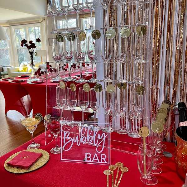 Bubbly Bar Table Sign || Clear Acrylic Wedding Sign Champagne Bar ...