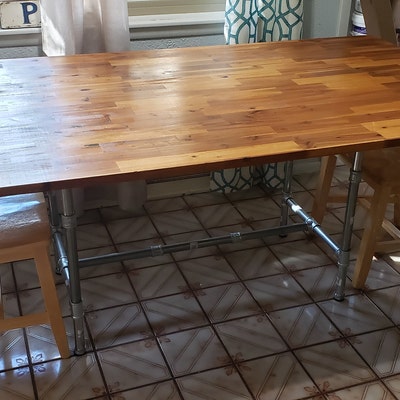 Industrial Pipe Table Base Kit for Kitchen, Dining Room or Kitchen ...