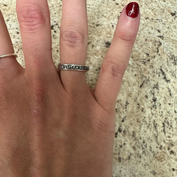 Womens per Aspera Ad Astra Ring - Through Hardships to the Stars ...