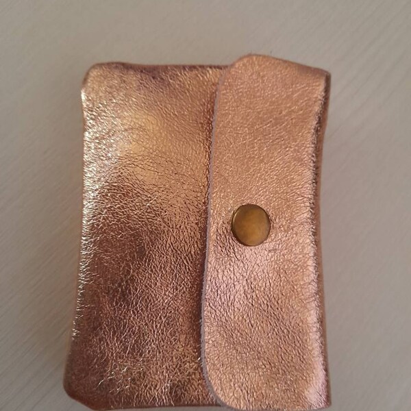 Porte-cartes En Cuir Vintage Orange - Portefeuille Compact Unisexe Occasion