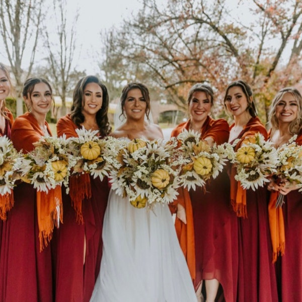 burnt orange shawl for wedding