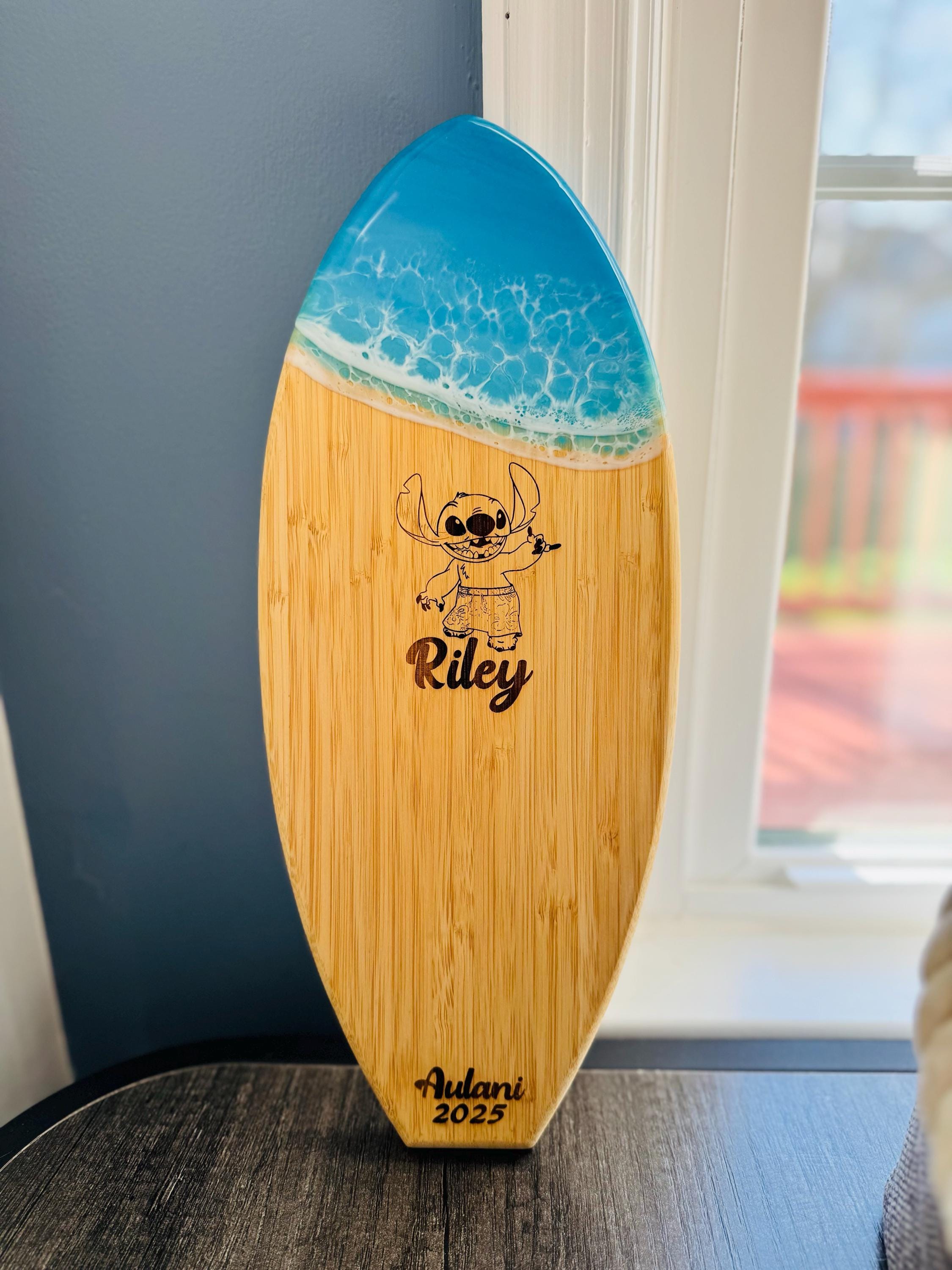 NEW Aulani Character Autographing Mini Surfboard With Beach Waves, Autograph Board, Aulani Vacation Souvenir, Character Signature Book, DCL