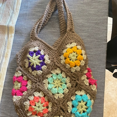 Flower Festival Bag, Granny Square Crochet Pattern,beach Bag, Crochet ...