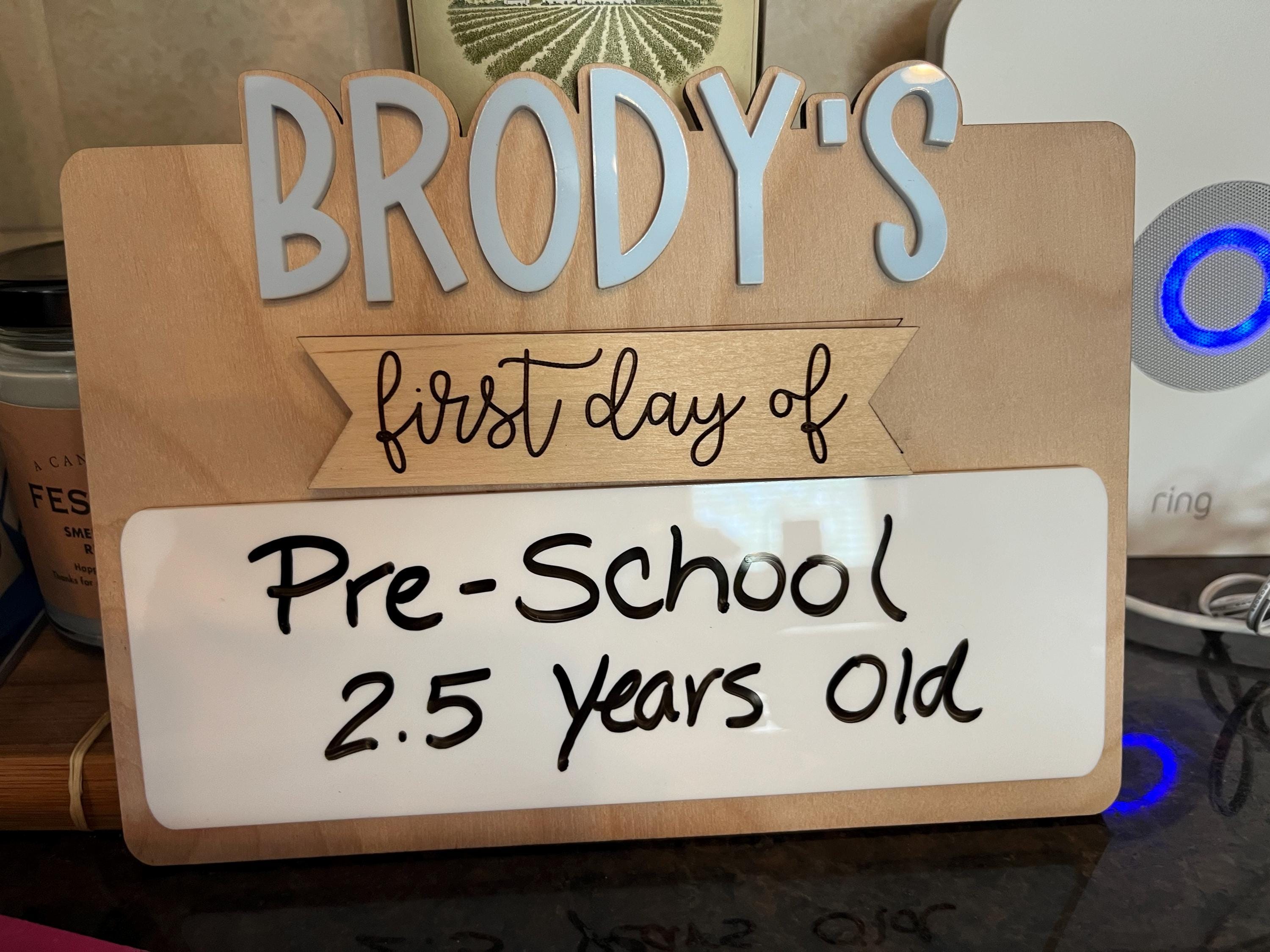 Personalized First and Last Day of School Sign, Back To School, Reusable Erasable School Sign, Preschool Kindergarten First Day Prop 2024