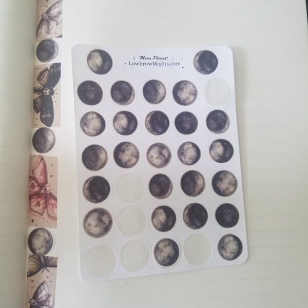 Moon Phase Planner Sticker Sheet - Etsy
