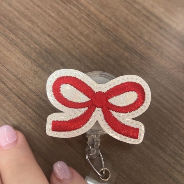 Pink Bow Badge Reel, Coquette Bow Badge Reel, Nurse Badge Clip, Teacher ...