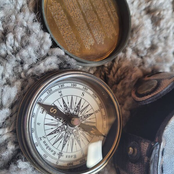 Engraved Compass With Leather Box - Not All Wander- Pocket Compass ...