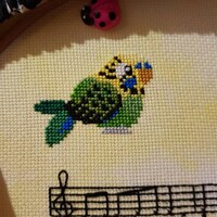 Cute Budgies Cross Stitch Pattern PDF Green Budgie Cross Stitch Blue ...