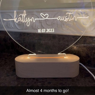 Personalized 3D Illusion LED Lamp Infinity Heart Valentines - Etsy