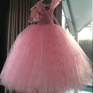 Lito Angels Déguisement Princesse Peach Pour Fille - Robe Longue Rose Avec Couronne Dorée Et Gants Blancs, Taille 3-4 Ans