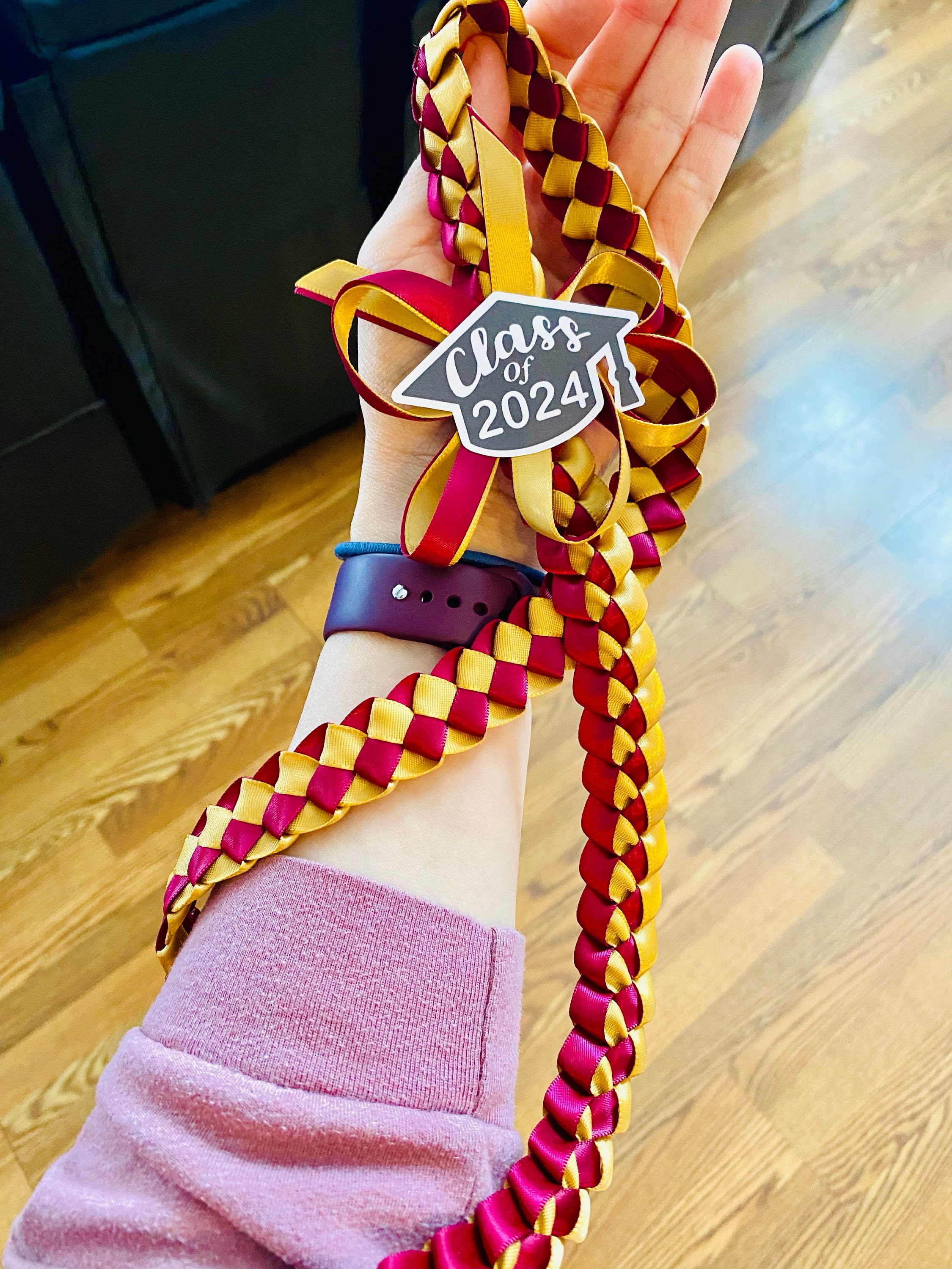 Graduation lei with Class of 2025 bow  | Single Braided Lei || Customized | Graduation gift