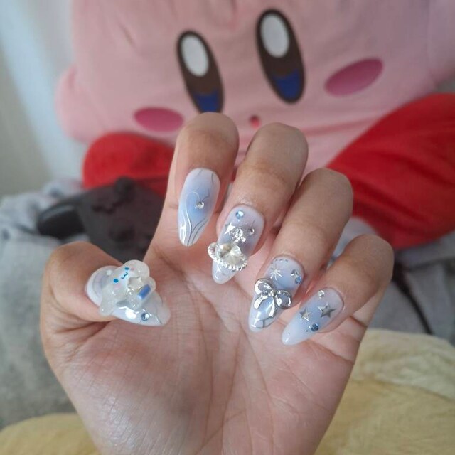 namint⭐︎ Cinnamoroll Nails, Sanrio Nails, Hello Kitty Nails, Blue
