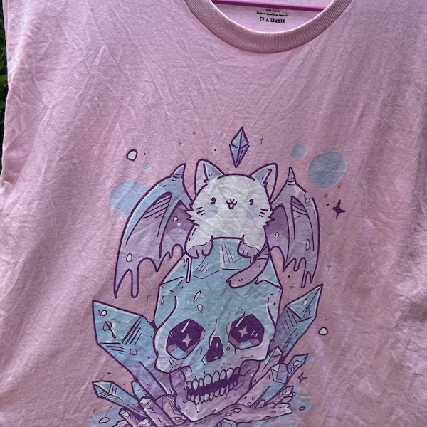Cute Creepy Pastel Goth Kawaii Cat Illustration par unlimited art - Creative Fab