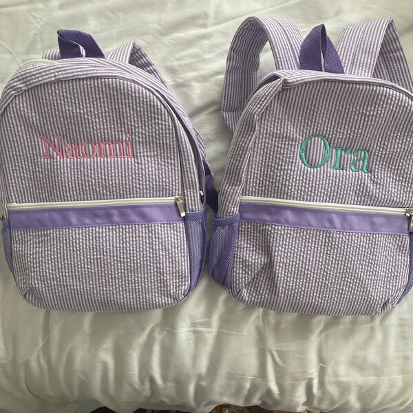 Personalized Baby Backpacks, Monogrammed Toddler Backpacks, Seersucker ...