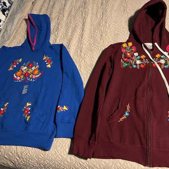 Artisanal Sweatshirt Made in Mexico. Size S - 2X. Floral