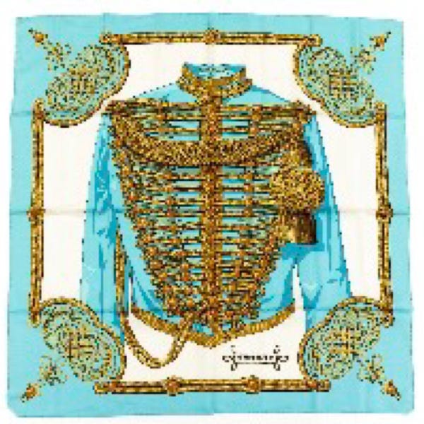 HERMES silk Calle 90 LA COMEDIE ITALIENNE Italian comedy scarf white main image 1
