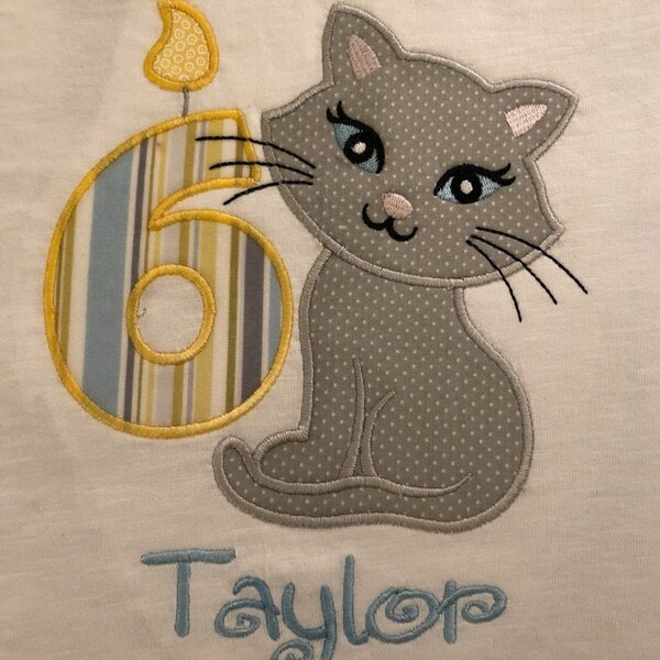 Instant Download Cute Cat Applique Machine Embroidery Design NO:2181 - Etsy