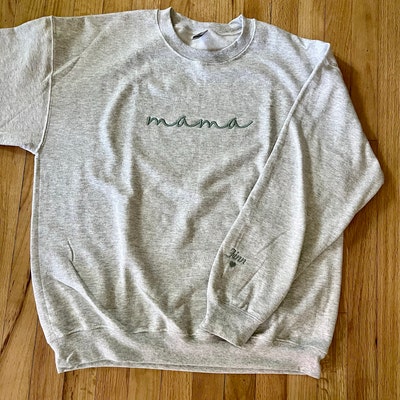 Mama Embroidered Sweatshirt Mama Crewneck Sweatshirt - Etsy