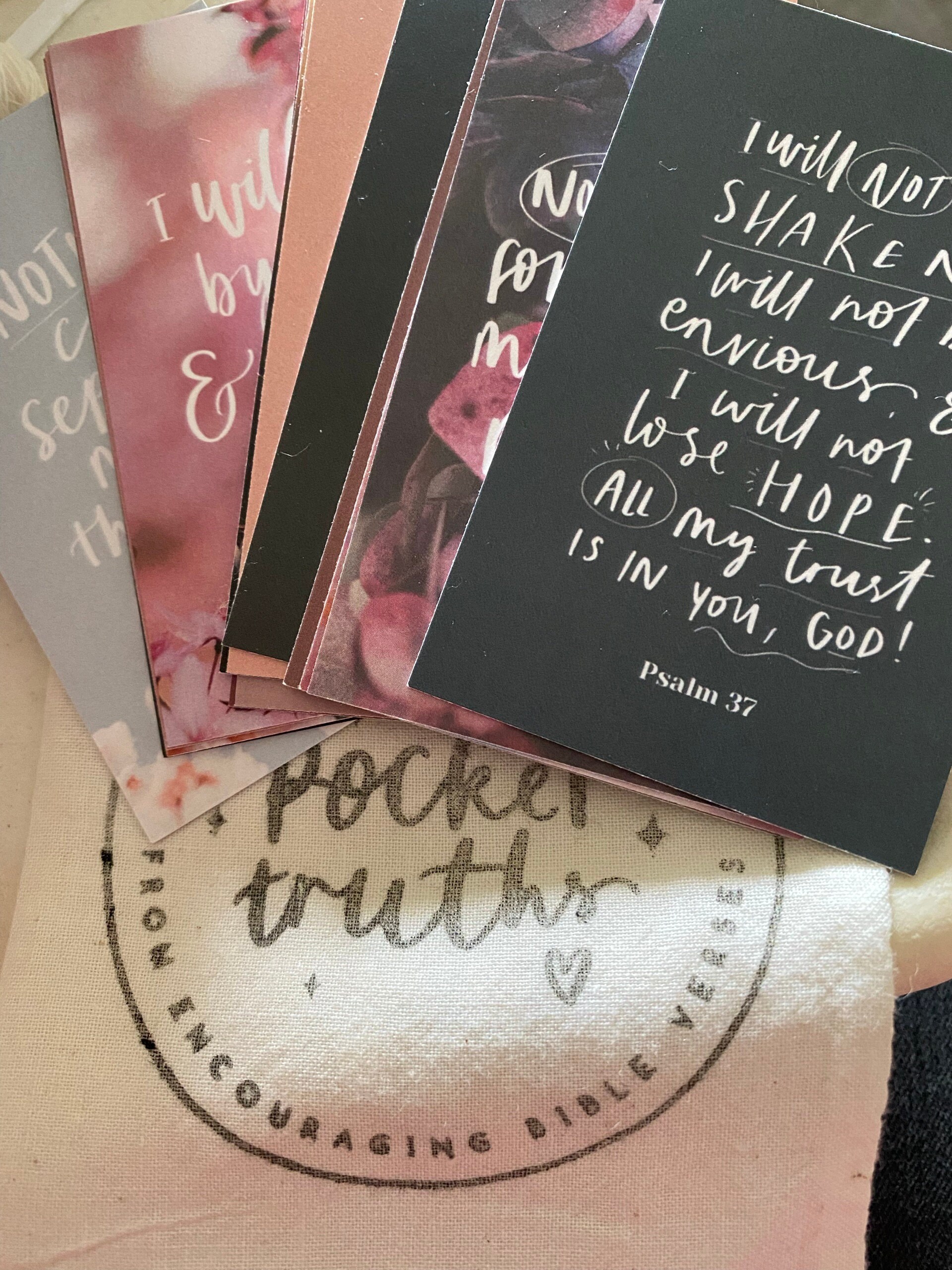 Scripture Affirmation Cards, Pocket Truths, 15 Scripture Based Declaration Cards, Gifts for Christian Women, Positive Affirmation cards