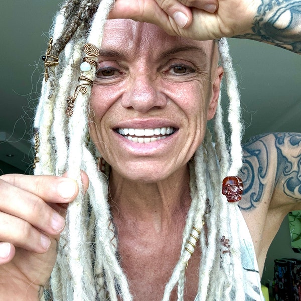 Sea Dread Jewelry With Snail Shells and Ocean Jasper, Set of Dreadlocks ...